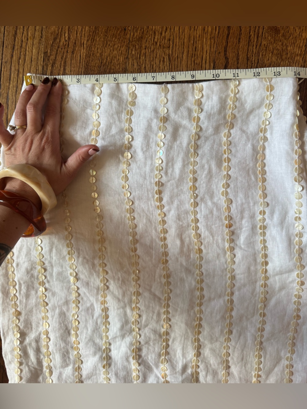 J.Crew Shell- Embellished Linen White Skirt NWT - Picture 7 of 10